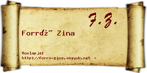 Forró Zina névjegykártya